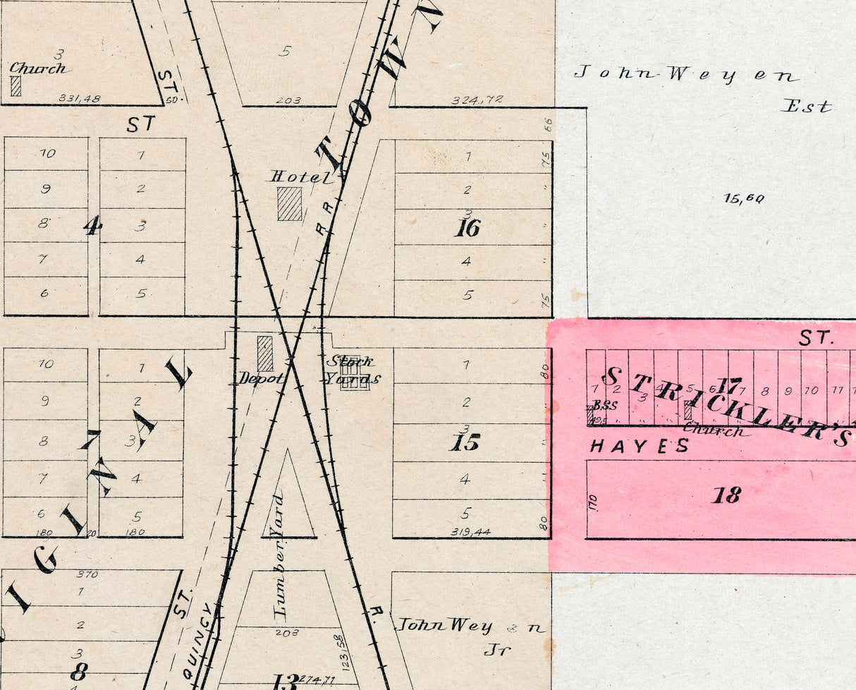 1901 Map of Golden Adams County Illinois