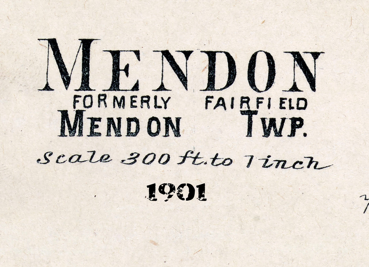 1901 Map of Mendon Adams County Illinois