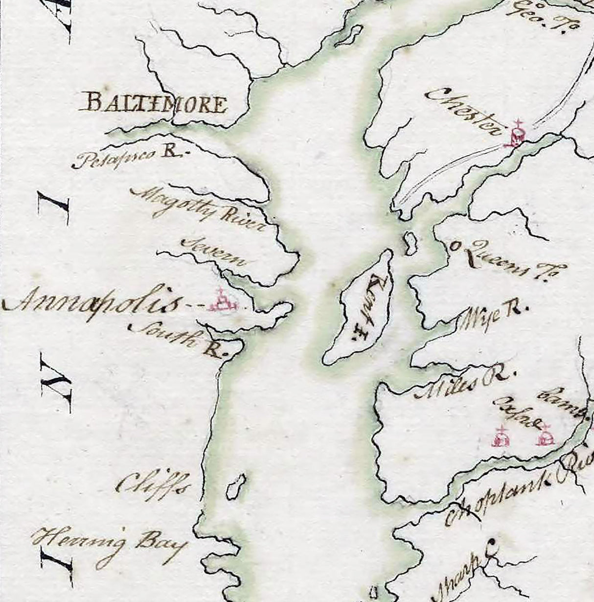 1775 Map of the Delaware Bay and Chesapeake Bay