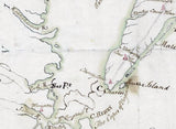 1775 Map of the Delaware Bay and Chesapeake Bay