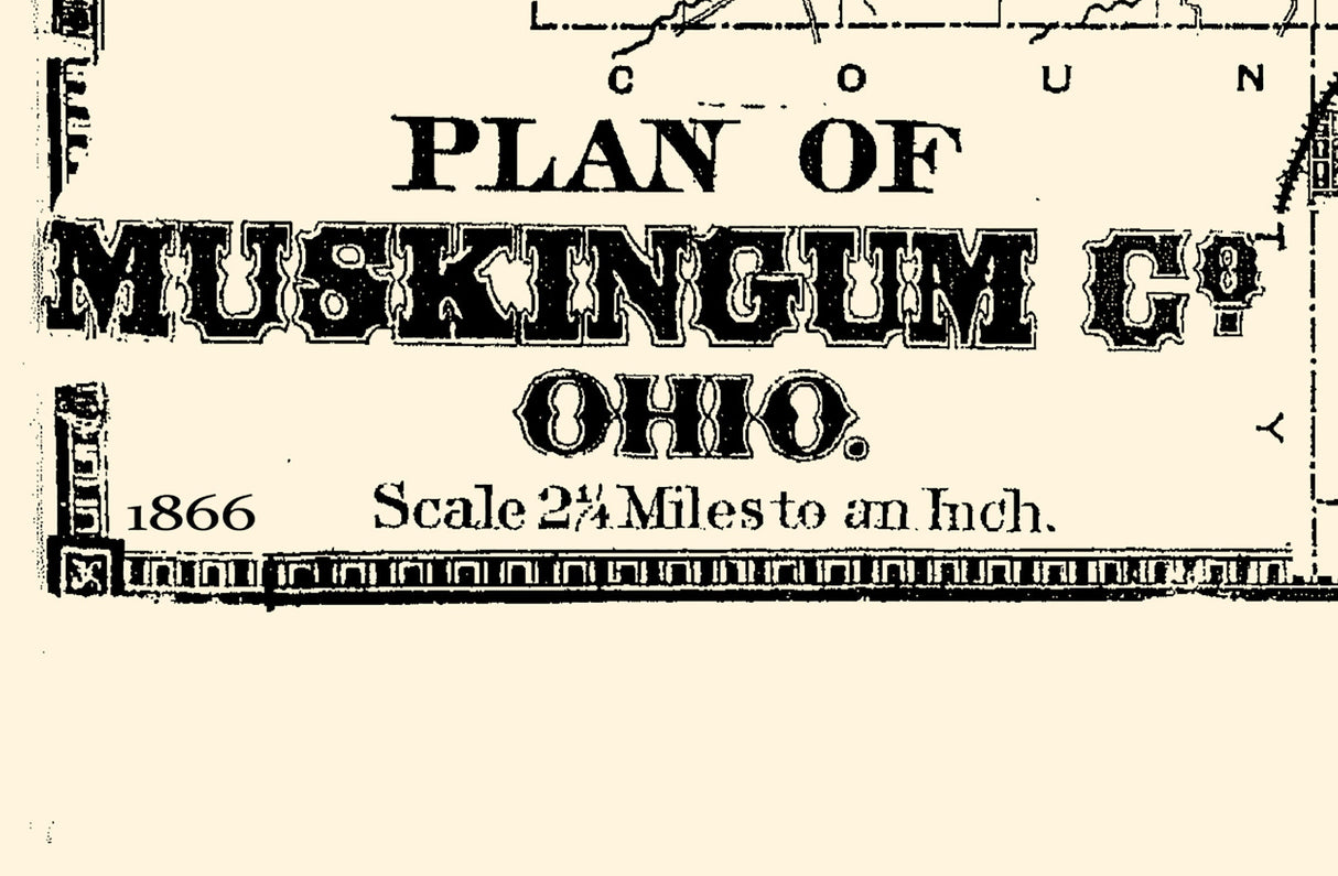 1866 Map of Muskingum County Ohio