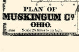 1866 Map of Muskingum County Ohio