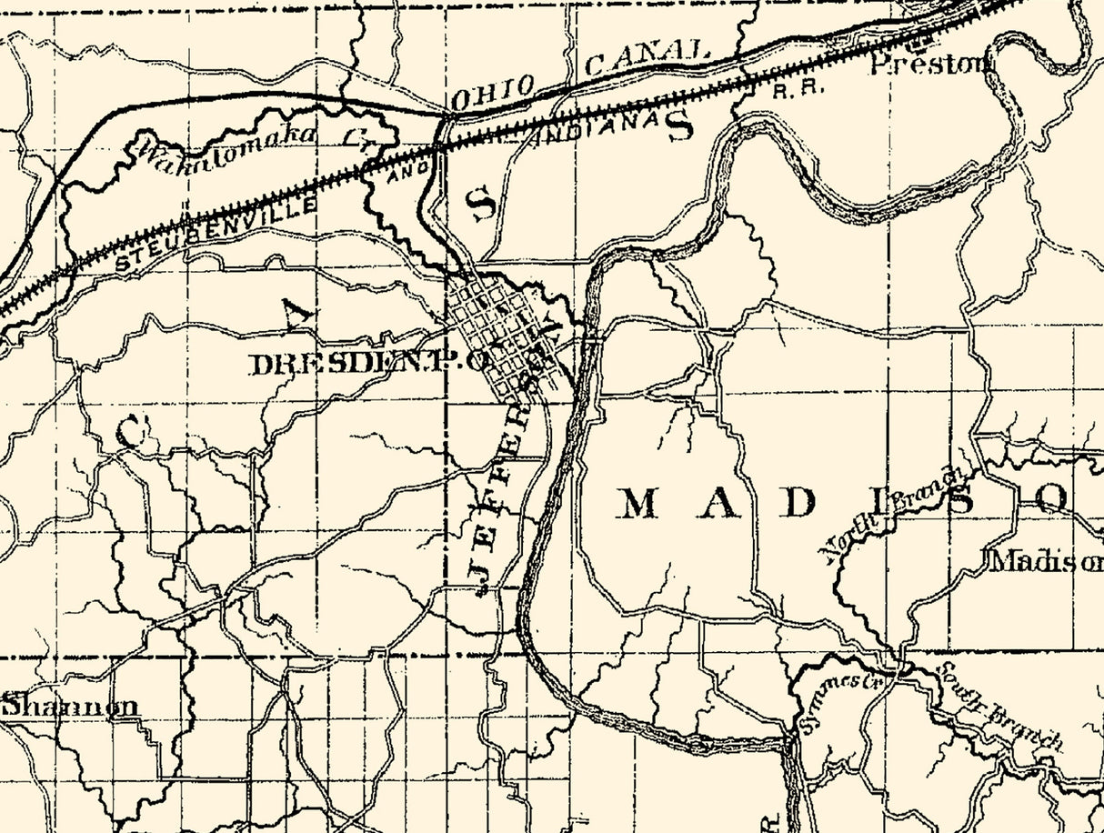 1866 Map of Muskingum County Ohio