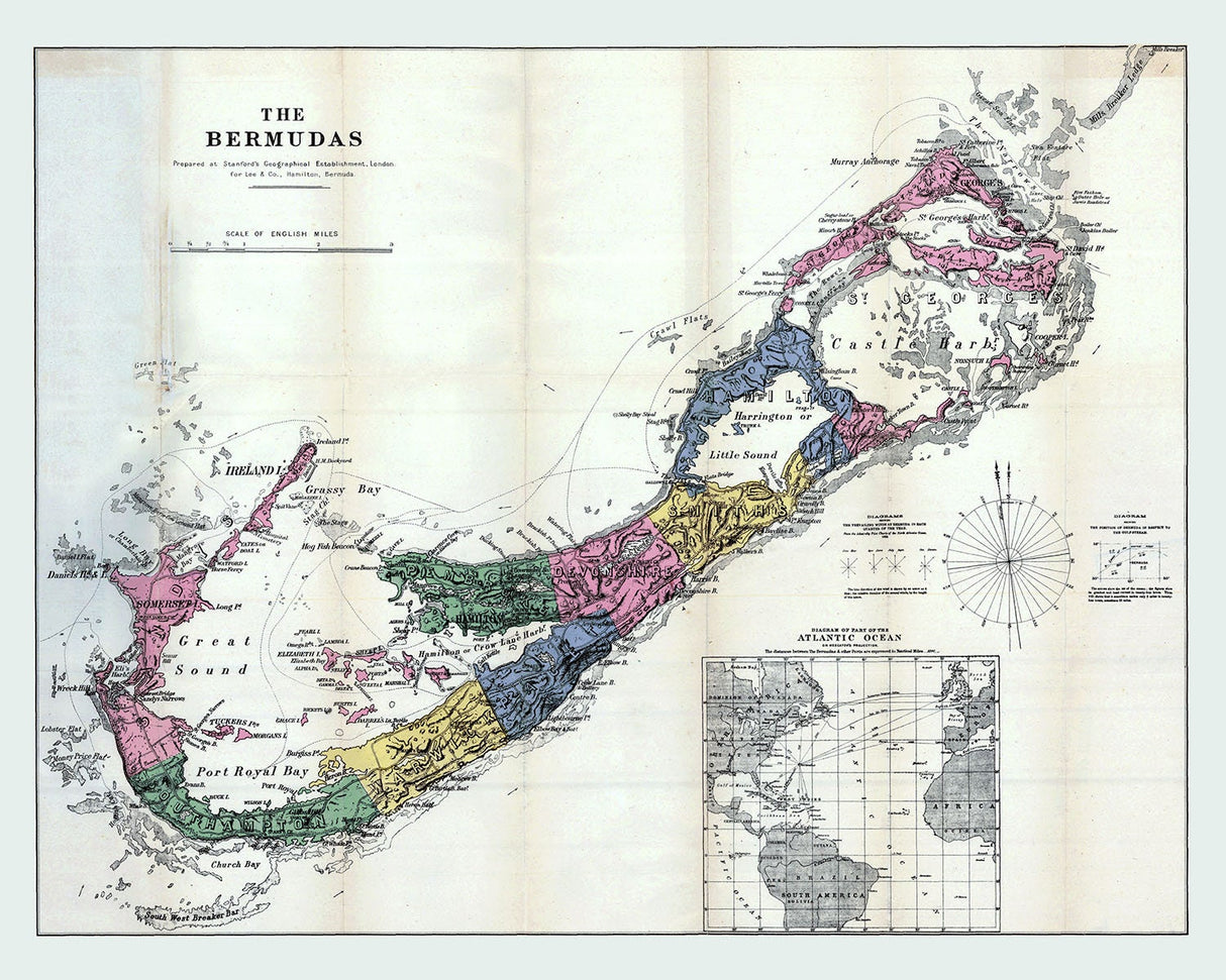 1868 Map of The Bermudas