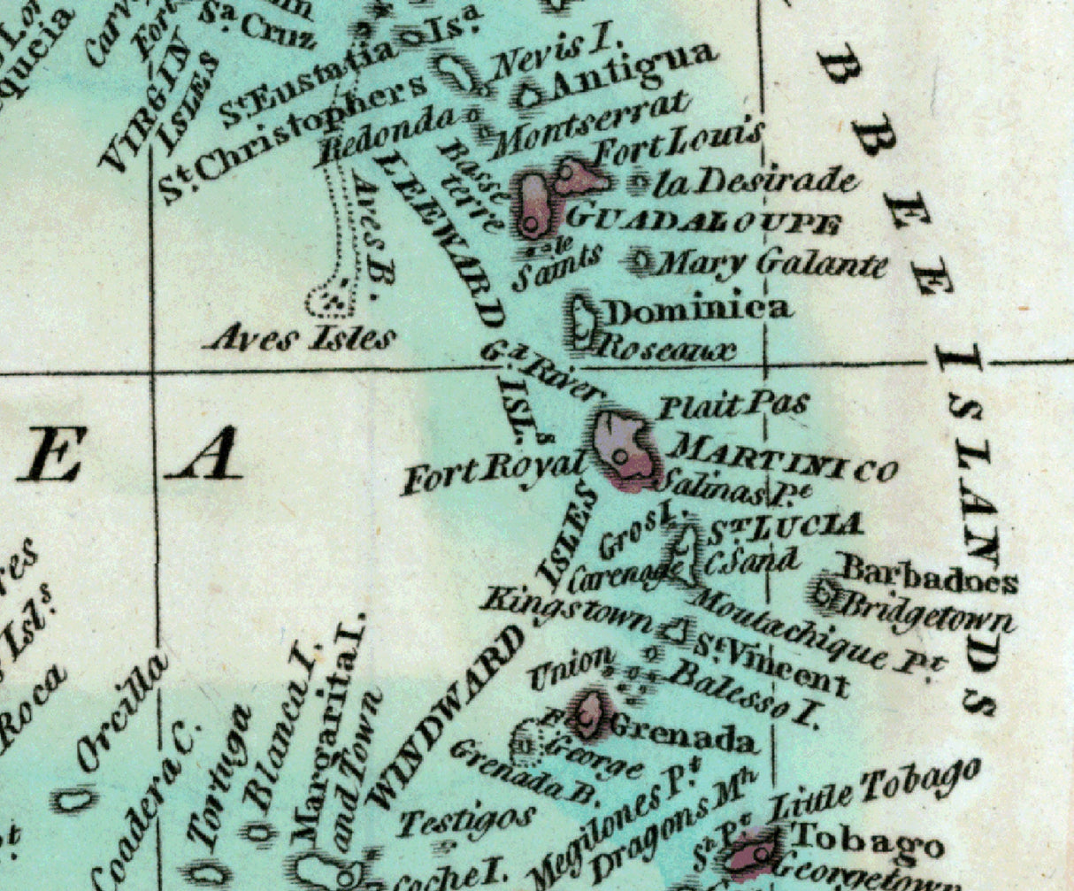 1811 Map of The West India Islands Caribbean