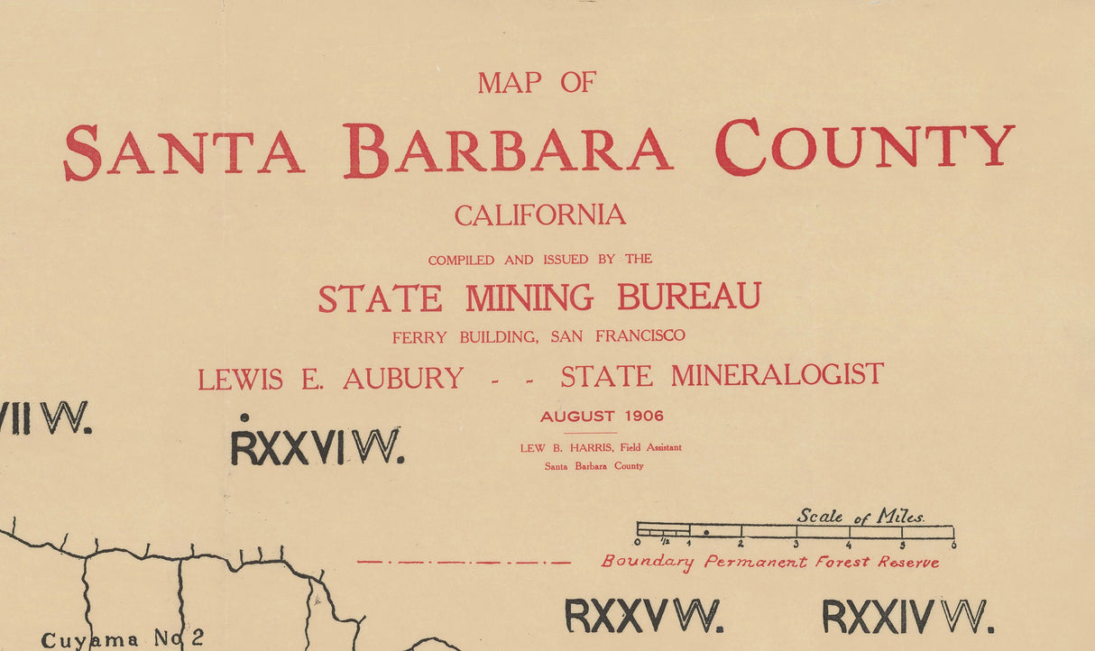 1906 Map of Santa Barbara County California