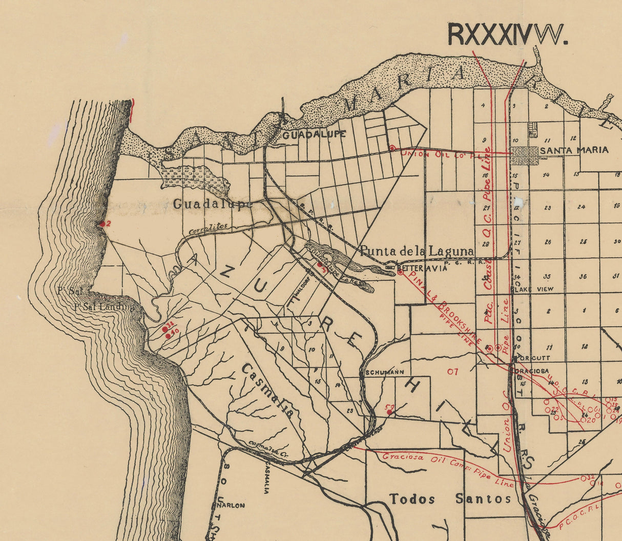 1906 Map of Santa Barbara County California