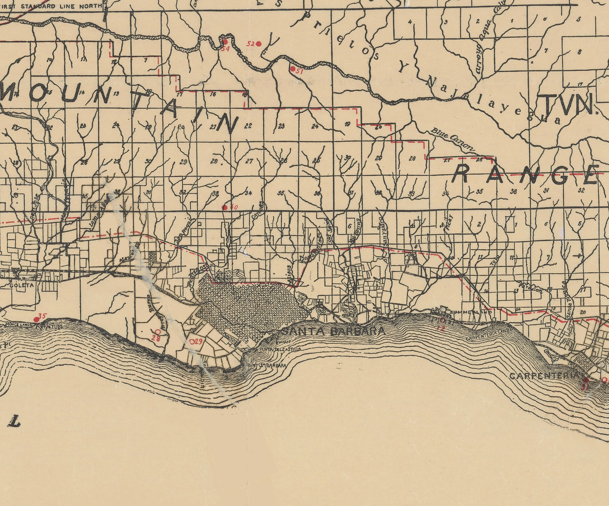 1906 Map of Santa Barbara County California