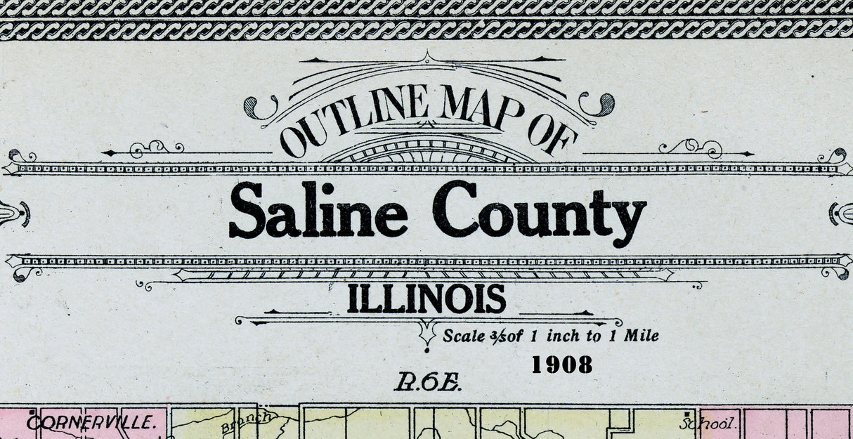 1908 Map of Saline County Illinois