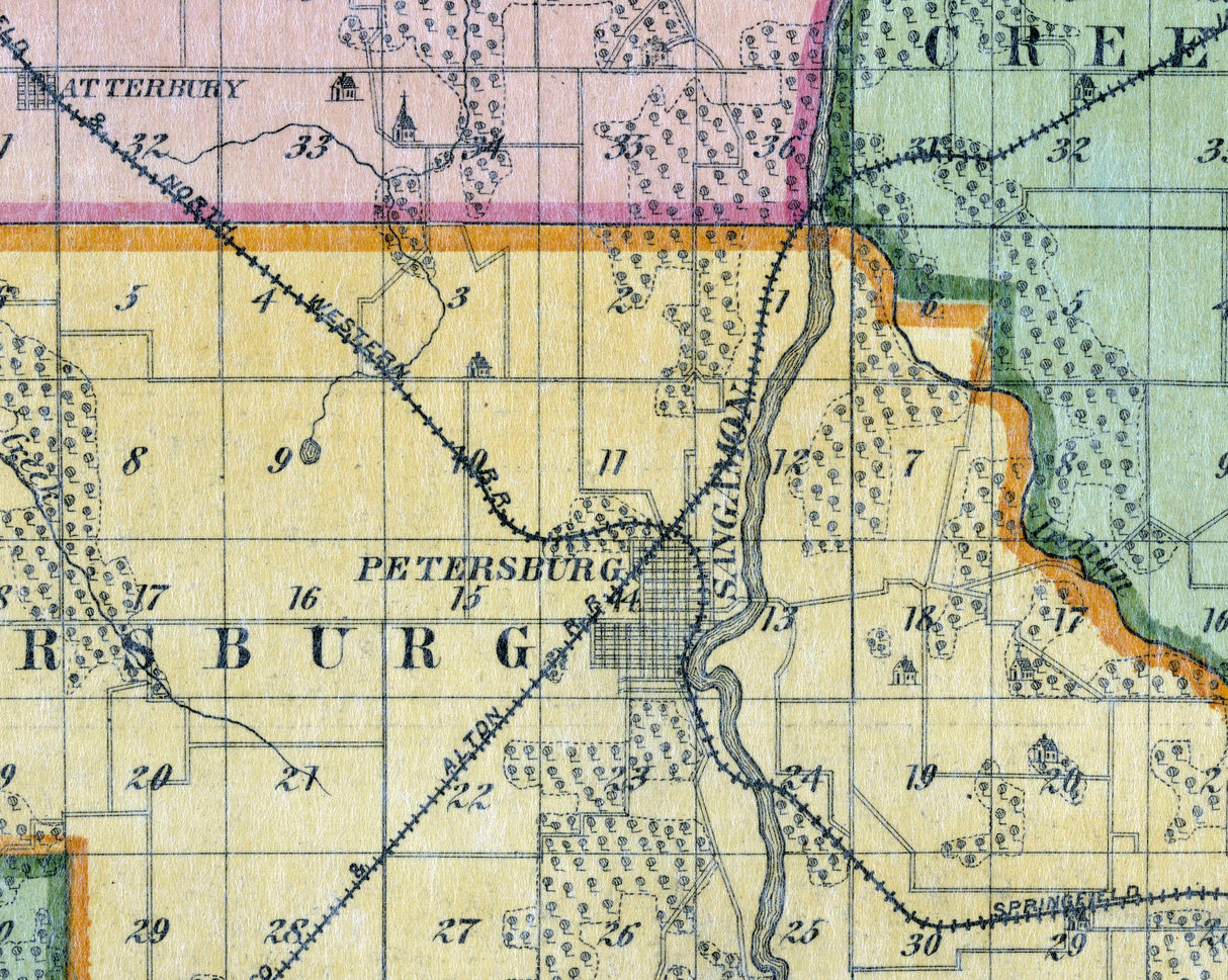 1874 Map of Menard County Illinois