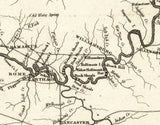 1834 Map of the Cumberland River Tennessee