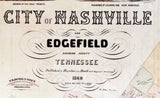1860 Map of Nashville and Edgefield Tennessee
