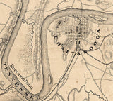 1867 Map of Chattanooga Tennessee