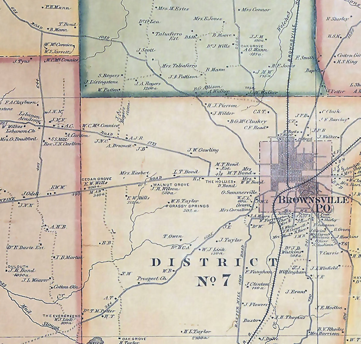 1877 Map of Haywood County Tennessee