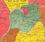 1877 Map of Montgomery County Tennessee Colored