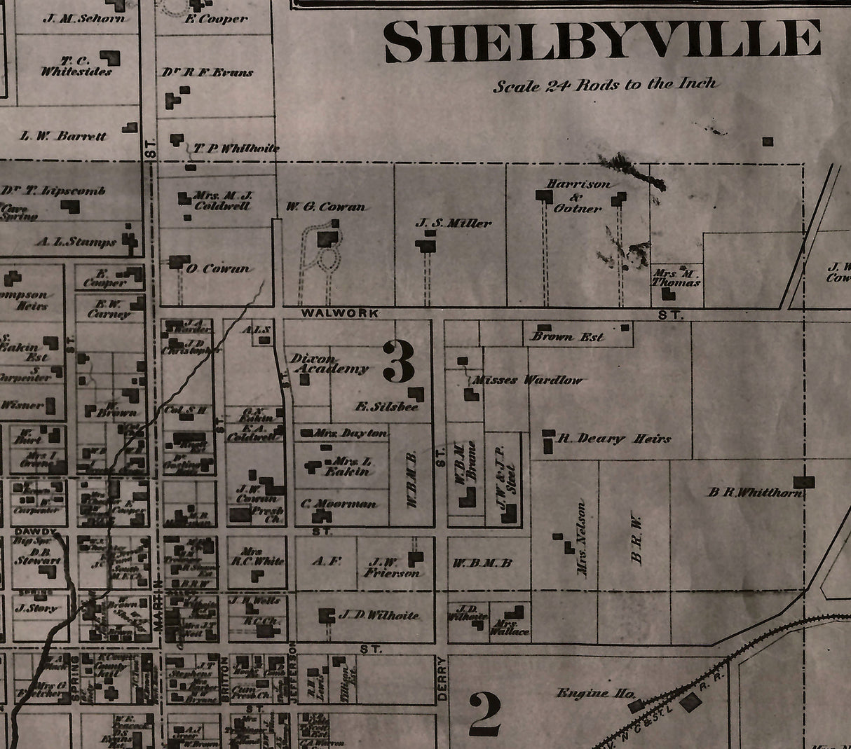 1878 Map of Bedford County Tennessee