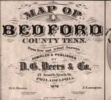 1878 Map of Bedford County Tennessee