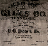 1878 Map of Giles County Tennessee