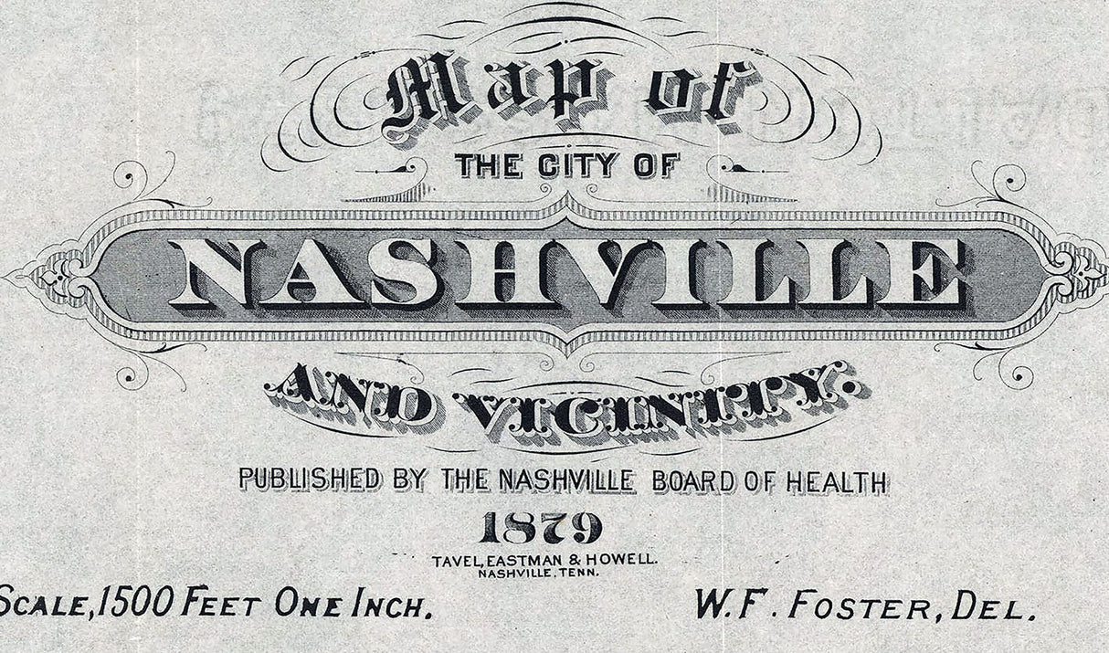 1879 Map of Nashville Tennessee and Vicinity