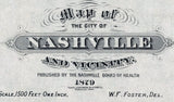 1879 Map of Nashville Tennessee and Vicinity