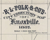 1887 Map of Knoxville Tennessee