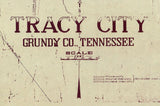 1900 Map of Tracy City Grundy County Tennessee