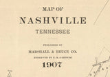 1907 Map of Nashville Tennessee