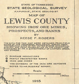 1915 Map of Lewis County Tennessee