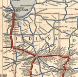 1915 Map of the Dixie Highway Illinois to Florida
