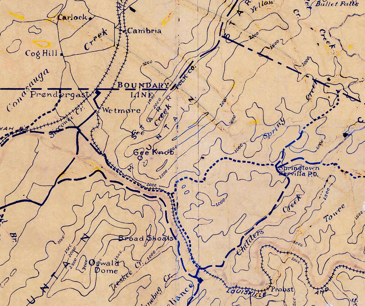 1921 Map of Polk County Tennessee