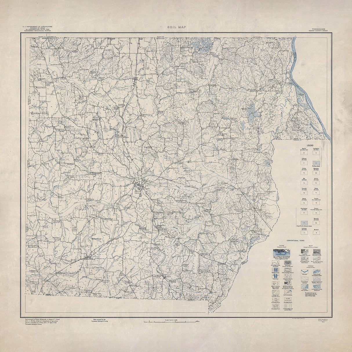 1922 Map of Henry County Tennessee