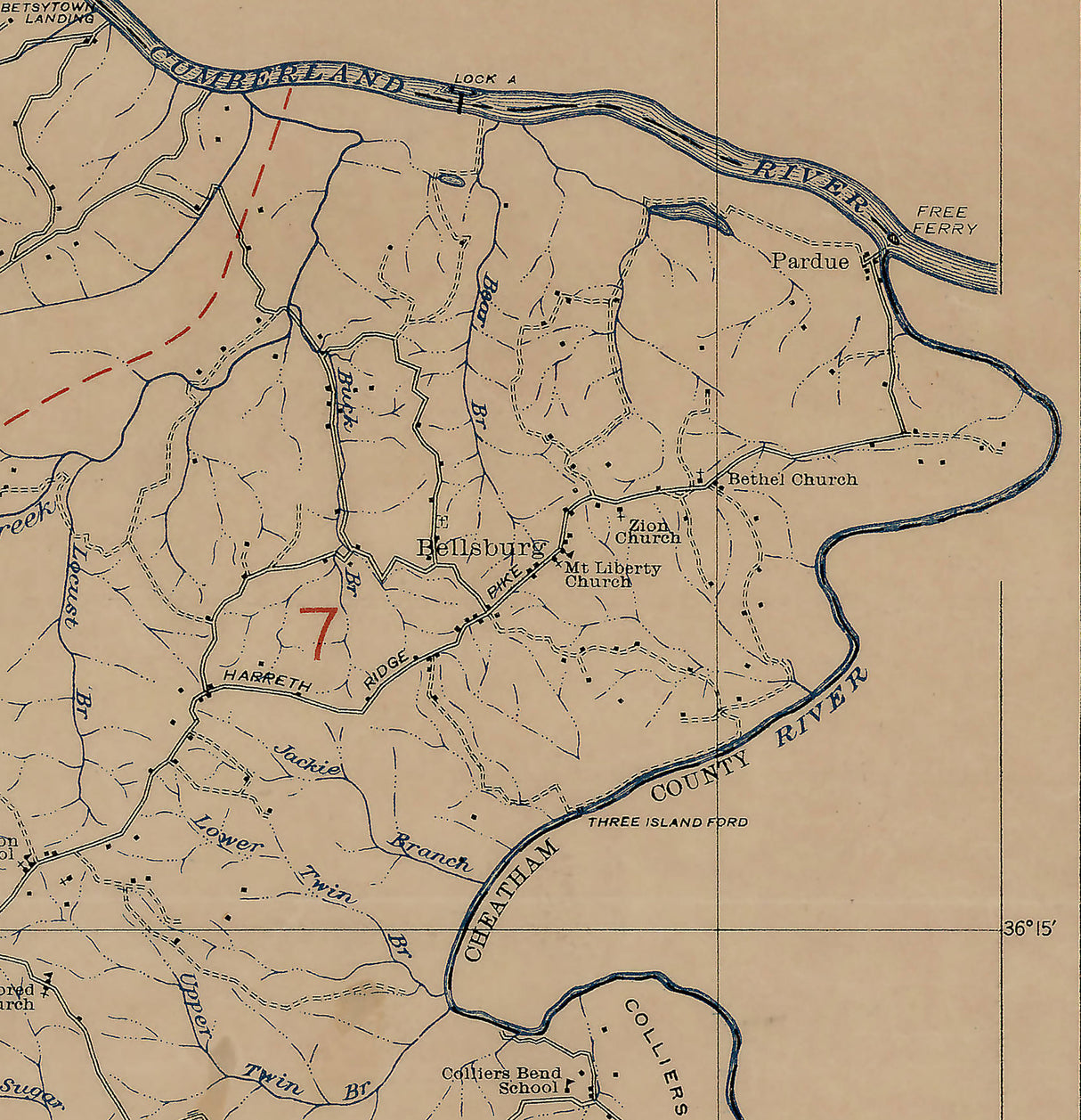 1923 Map of Dickson County Tennessee