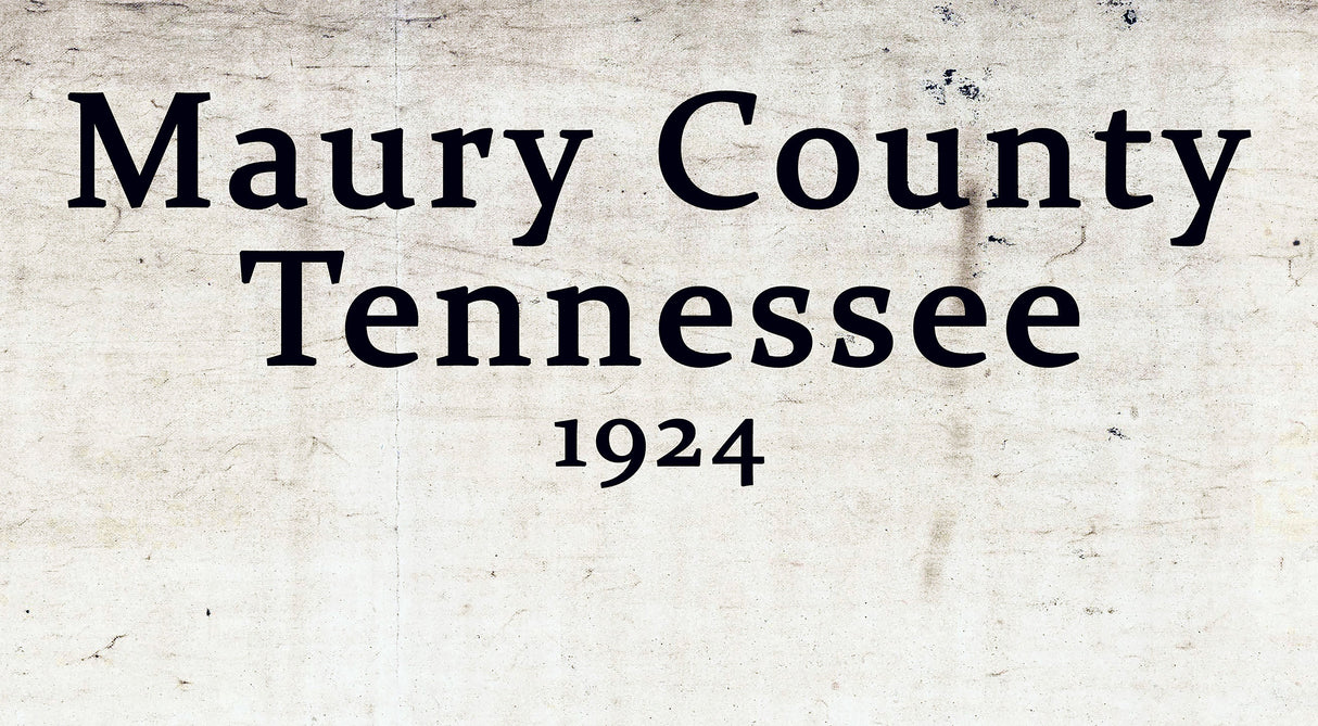 1924 Map of Maury County Tennessee