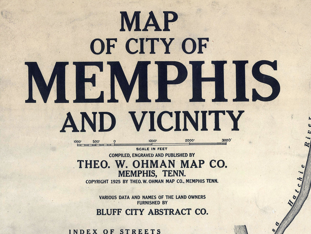 1925 Map of Memphis Tennessee and Vicinity