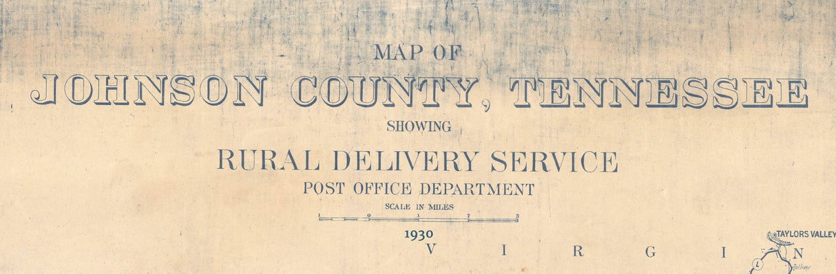 1930 Map of Johnson County Tennessee