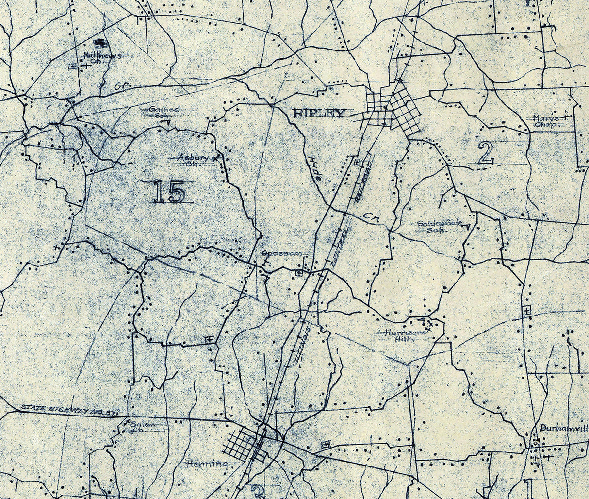 1930 Map of Lauderdale County Tennessee