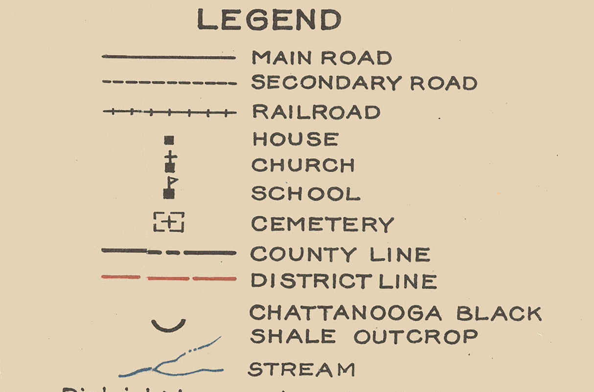 1930 Map of Trousdale County Tennessee