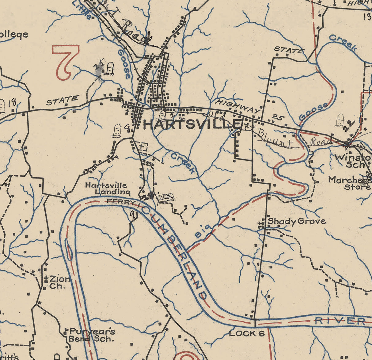 1930 Map of Trousdale County Tennessee