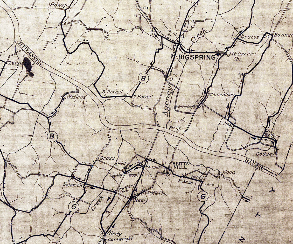 1935 Map of Meigs County Tennessee