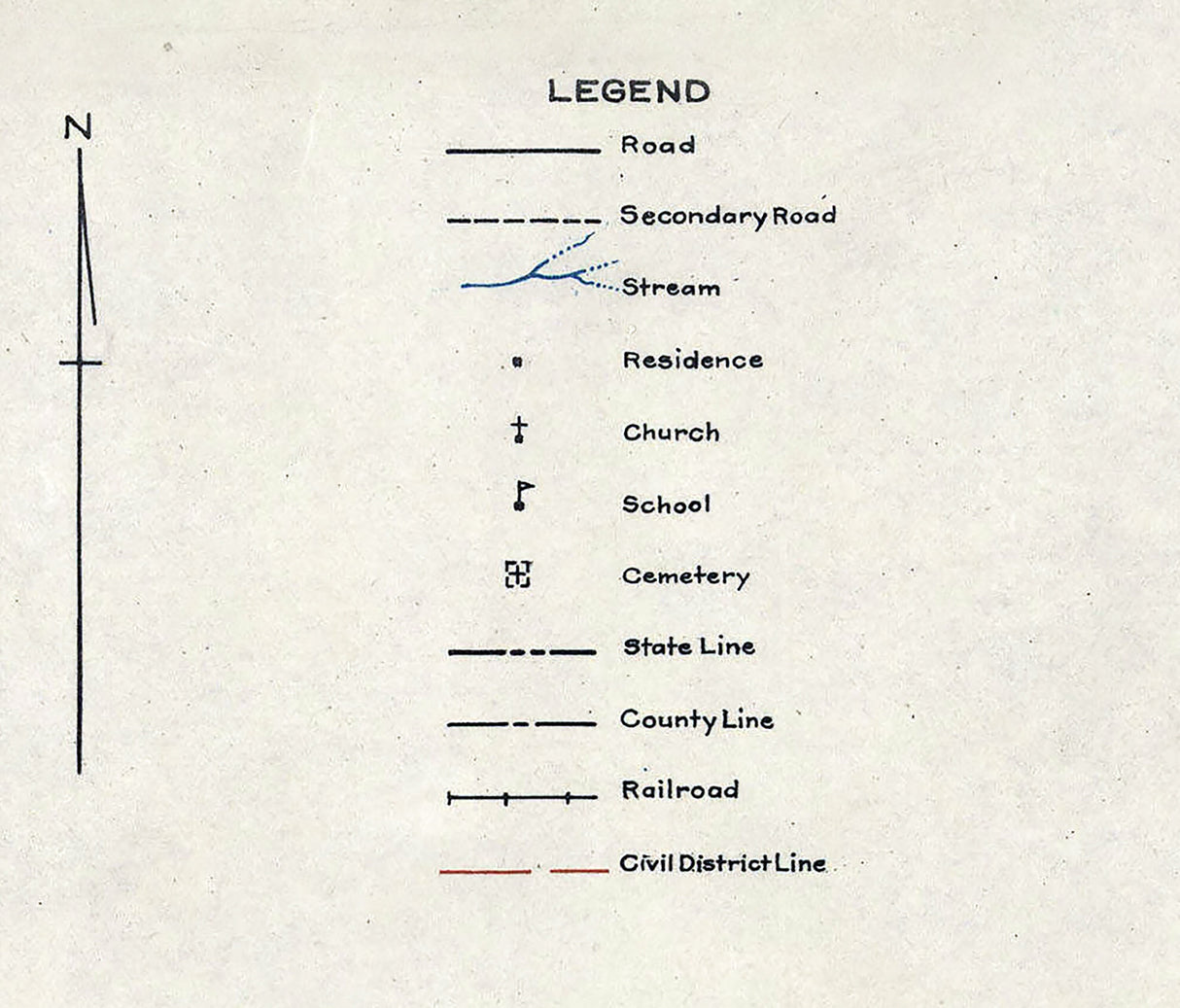 1935 Map of Moore County Tennessee