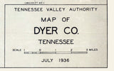 1936 Map of Dyer County Tennessee