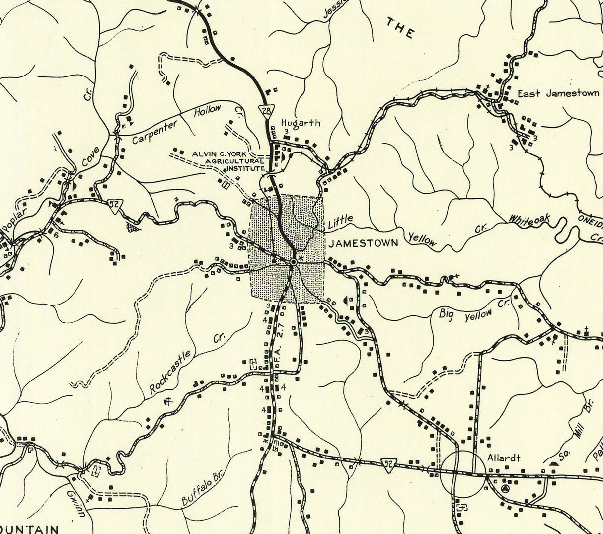 1939 Map of Fentress County Tennessee