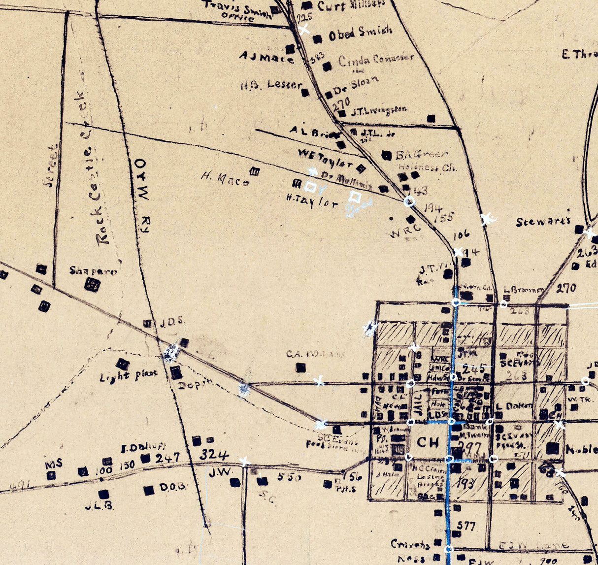 1940 Map of Jamestown Tennessee