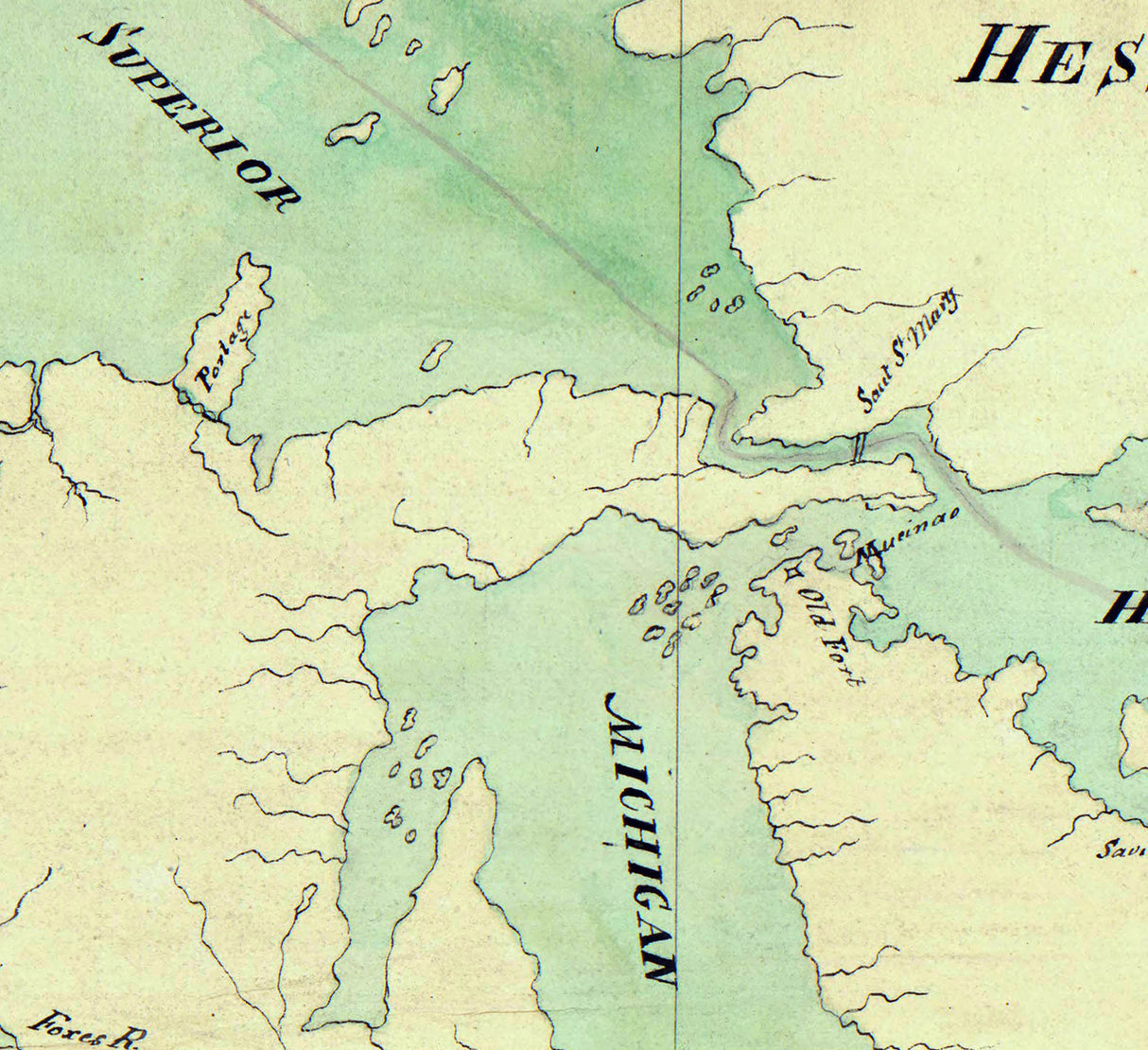 1800 Map of the Great Lakes