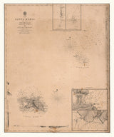 1843 Map of The Azores Santa Maria and Formigas Islands