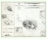 1844 Map of The Azores Terceira and Graciosa Islands