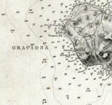 1844 Map of The Azores Terceira and Graciosa Islands