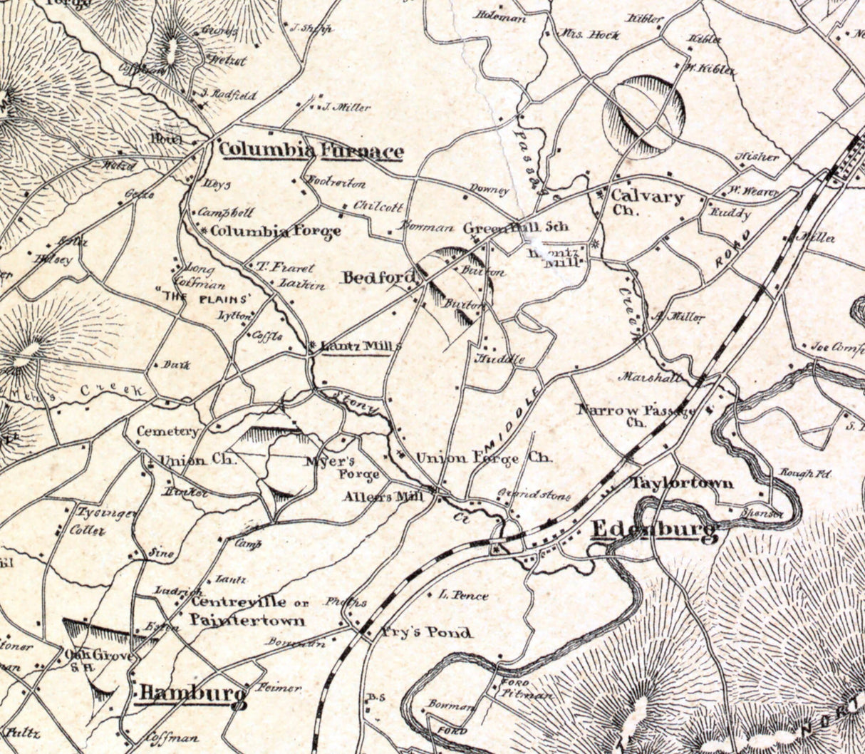 1875 Map of Shenandoah Page and Warren County Virginia