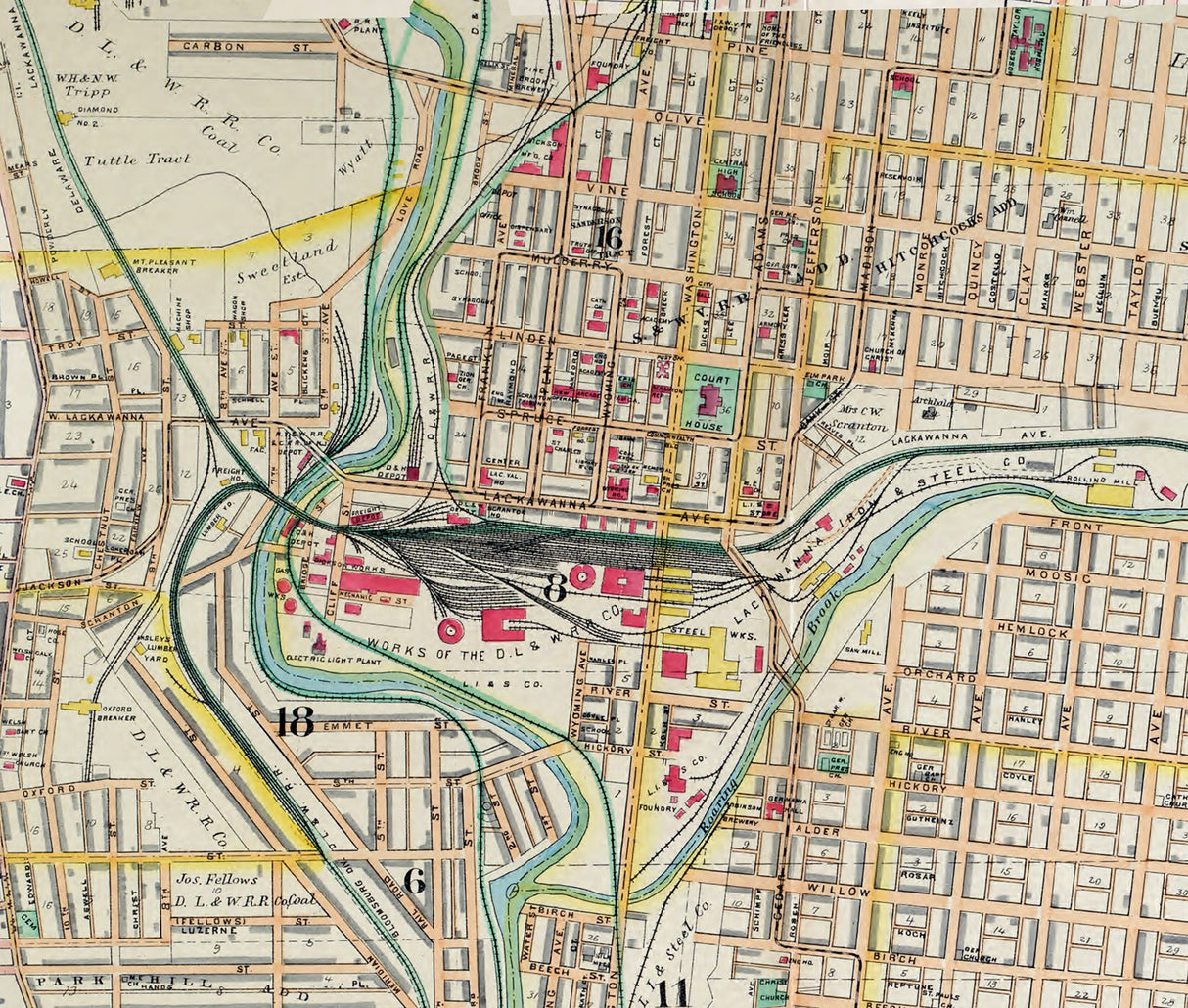 1894 Map of Scranton Pennsylvania