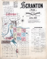 1884 Town Map of Scranton Pennsylvania